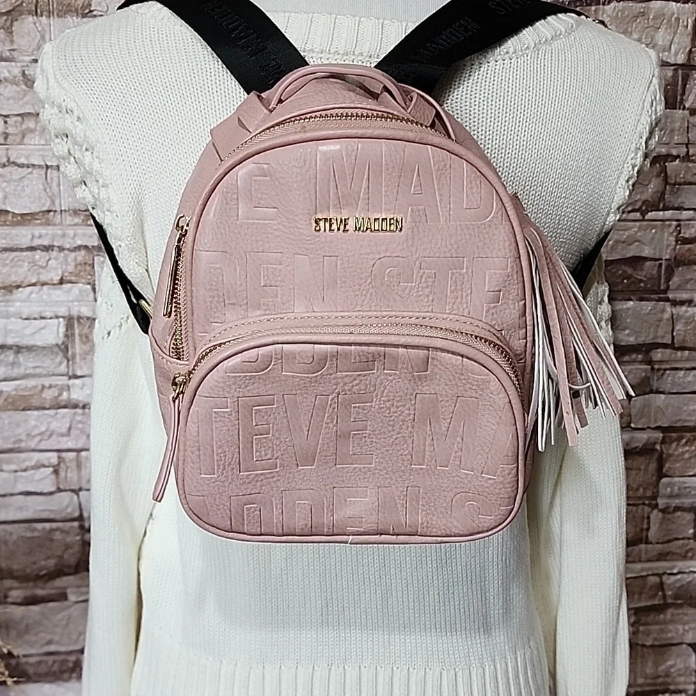 Steve Madden Blush Pink Embossed Backpack